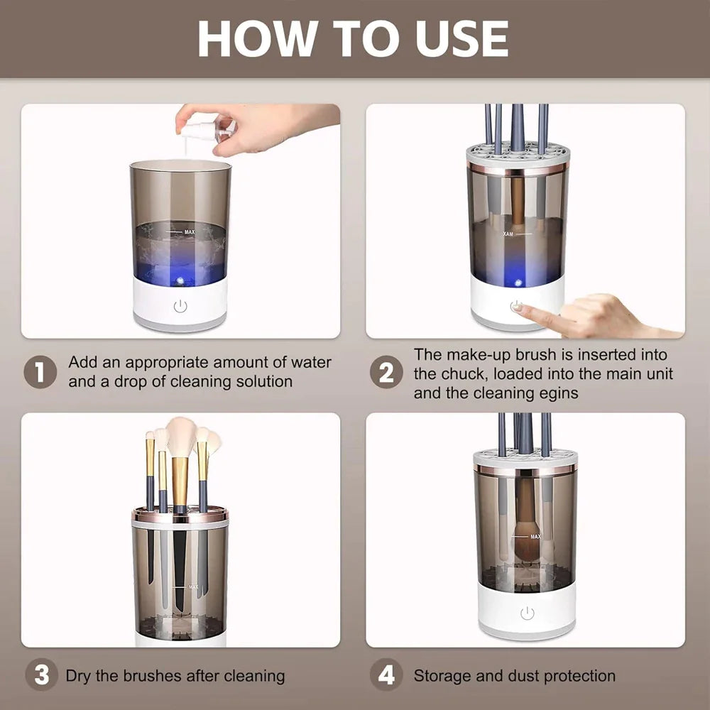 Automatic Brush Cleaner Electric Makeup
