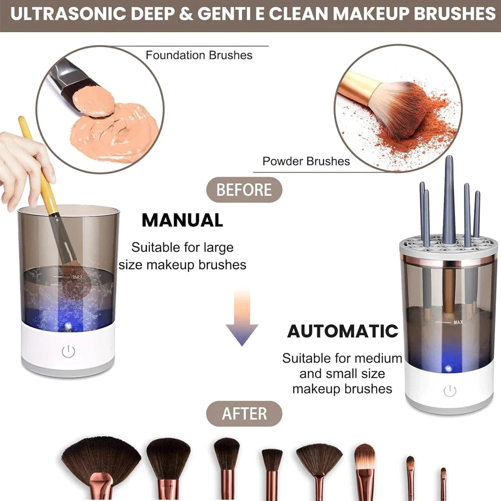 Automatic Brush Cleaner Electric Makeup