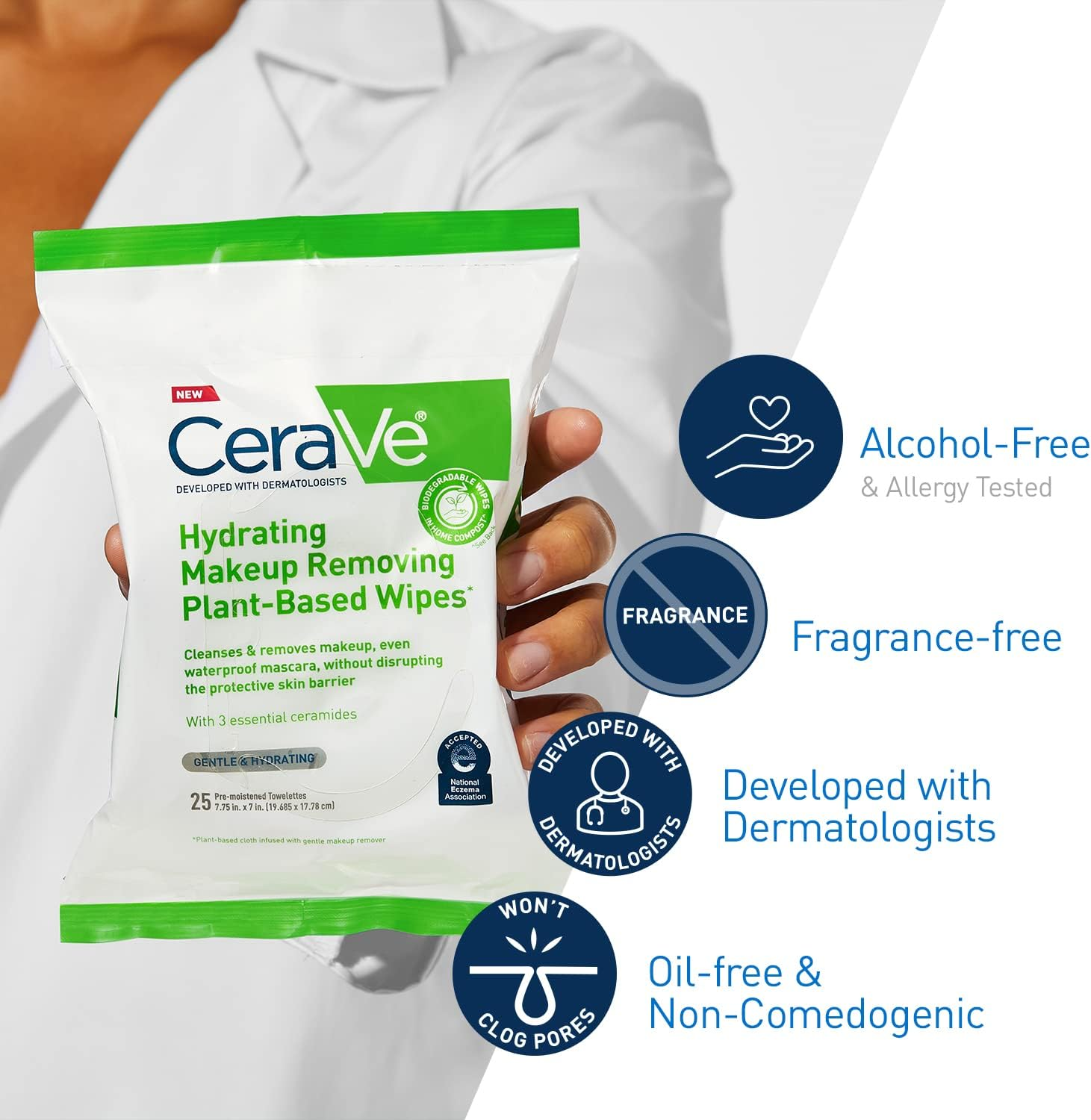 CeraVe Hydrating Makeup Remover Wipes (25 Units)