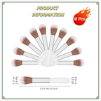 Kit of 10 Fluffy Makeup Brushes