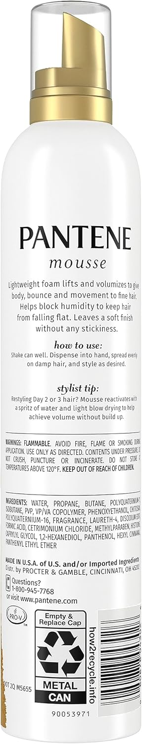 Pantene Volume Maximum Fullness Mousse - For Fine Hair