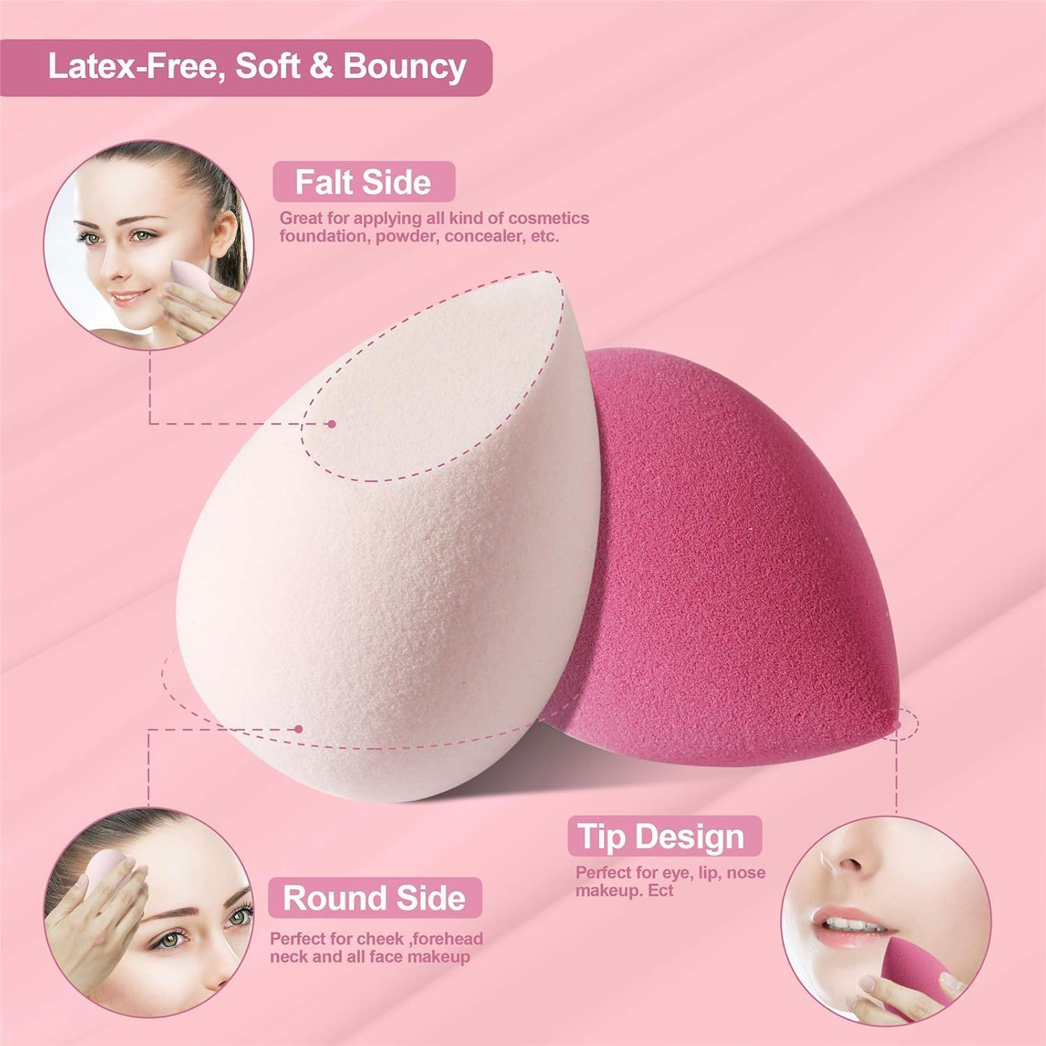 DUAIU 4 Pcs Makeup Sponge Set box