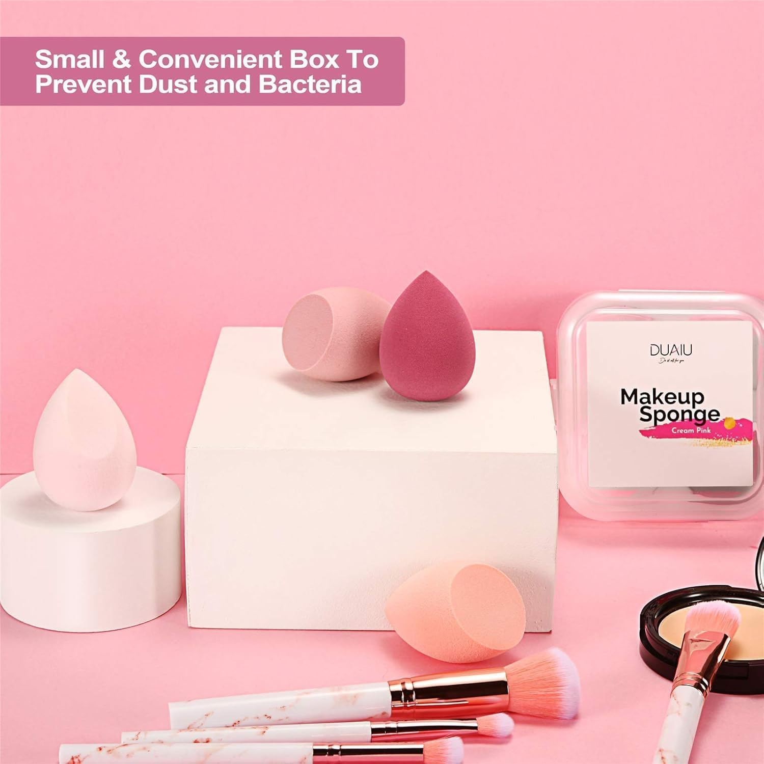 DUAIU 4 Pcs Makeup Sponge Set box